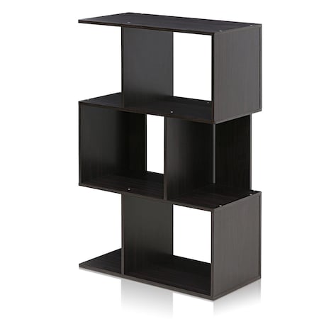 Furinno Simply Modern Open 3-Tier Bookshelf, Espresso FR16120EX